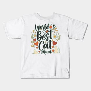 World's Best Cat mum Kids T-Shirt